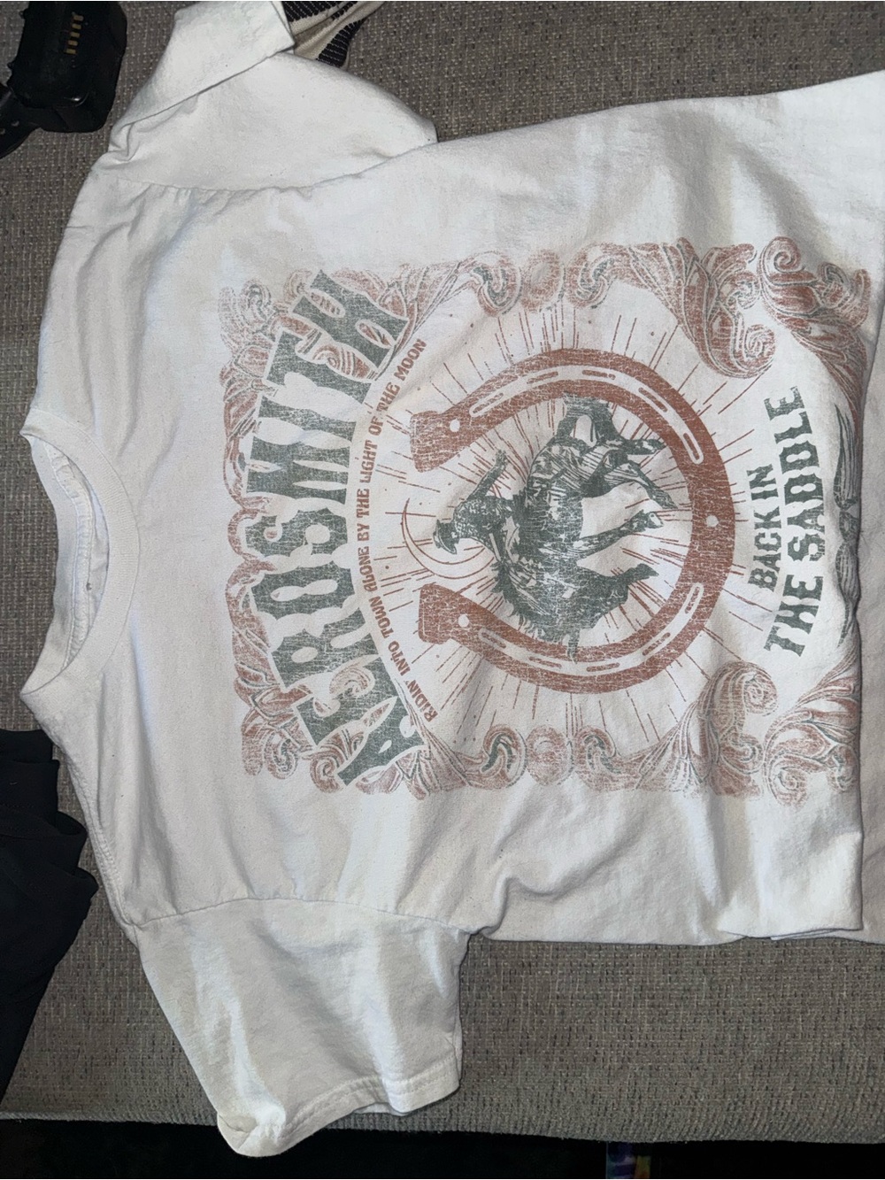 White Graphic T‑Shirt with Western Horse Print